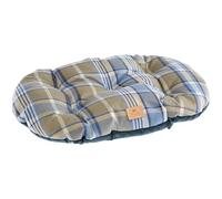 Ferplast Cojín Acolchado Para Perros Y Gatos Scott 78/8, Doble Cara, Escocés, Suave Terciopelo, Lavable, Azul, L