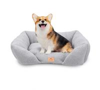 Ferplast Cojín Cama para Perros medianos, Cama para Gatos, Tejido sintético bouclé Lavable, Acolchado Suave, 66 x 50 x 20 cm. Gris