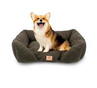 Ferplast Cojín Cama para Perros medianos, Cama para Gatos, Tejido sintético bouclé Lavable, Acolchado Suave, 66 x 50 x 20 cm. Verde