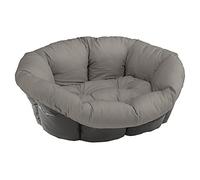 Ferplast Cojín para cama de perros y gatos SOFÀ CUSHION 2 Funda acolchada para cama de animales tipo cesta de plástico, Algodón lavable, Regulable con cordón elástico, 52 x 39 x h 21 cm Gris