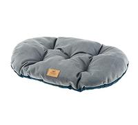 Ferplast Cojín Para Perros Y Gatos Stuart 65/6, Doble Cara, Tweed Y Suave Terciopelo, Lavable, Azul, M