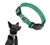 Ferplast Collar Ajustable para Perro Fabricado con plástico Reciclado de Botellas de Pet, Hebilla y Anilla metálicas (Circunferencia del Cuello: 33-53 cm), Talla M, Verde.