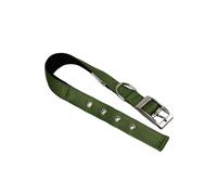 Ferplast Collar para Perro, tamaño Mediano-Grande, de Nailon Acolchado con Hebilla metálica Ajustable, para Cuello de 41 a 49 cm, Color Verde Oscuro.