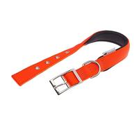 Ferplast Collar para Perro, tamaño Mediano-Grande, de Nailon Acolchado con Hebilla metálica Ajustable, para Cuello de 34 a 42 cm, Color Naranja.