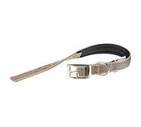 Ferplast Collar Perro Daytona Deluxe, Collar para Perros Medianos/Grandes, Collar de Nylon Reflectante, Acolchado, Ajustable 37-45 cm con Hebilla Metálica, Marrón-Negro