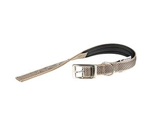 Ferplast Collar Perro Daytona Deluxe, Collar para Perros Medianos/Grandes, Collar de Nylon Reflectante, Acolchado, Ajustable 37-45 cm con Hebilla Metálica, Marrón-Negro