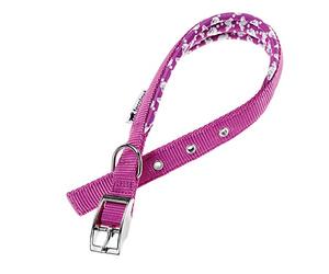 Ferplast Collar Perro Daytona Fantasy, Collar para Perros Medianos/Grandes, Collar de Nylon, Acolchado, Ajustable 37-45 cm con Hebilla Metálica, Rosa/Fantasy