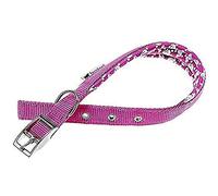 Ferplast Collar Perro Daytona Fantasy, Collar Perros Mediano, Collar de Nylon, Acolchado, Ajustable 35-43 cm con Hebilla Metálica, Rosa/Fantasy