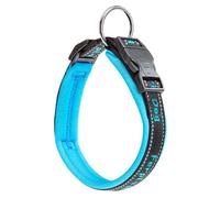 Ferplast Collar Perro Sport Dog, Collar para Perros Grande, Acolchado Suave, Costuras Reflectantes, Etiqueta para el Nombre de la Mascota, Tamaño: 2,5 cm (55-65 cm), Azul