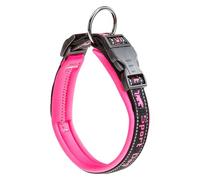 Ferplast Collar Perro Sport Dog, Collar para Perros Grande, Acolchado Suave, Costuras Reflectantes, Etiqueta para el Nombre de la Mascota, Tamaño: 2,5 cm (45-55 cm), Rosa