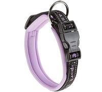 Ferplast Collar Perro Sport Dog, Collar para Perros Grande, Acolchado Suave, Costuras Reflectantes, Etiqueta para el Nombre de la Mascota, Tamaño: 2,5 cm (55-65 cm), Rosa