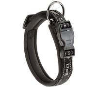Ferplast Collar Perro Sport Dog, Collar para Perros Grande, Acolchado Suave, Costuras Reflectantes, Etiqueta para el Nombre de la Mascota, Tamaño: 2,5 cm (55-65 cm), Gris