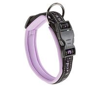 Ferplast Collar Perro Sport Dog, Collar para Perros Mediano, Acolchado Suave, Costuras Reflectantes, Etiqueta para el Nombre de la Mascota, Tamaño: 2,5 cm (35-45 cm), Rosa