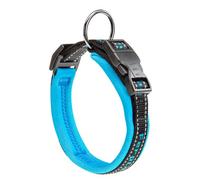 Ferplast Collar Perro Sport Dog, Collar para Perros Mediano, Acolchado Suave, Costuras Reflectantes, Etiqueta para el Nombre de la Mascota, Tamaño: 2 cm (33-43 cm), Azul