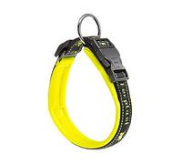 Ferplast Collar Perro Sport Dog, Collar para Perros Mediano, Acolchado Suave, Costuras Reflectantes, Etiqueta para el Nombre de la Mascota, Tamaño: 2,5 cm (35-45 cm), Amarillo
