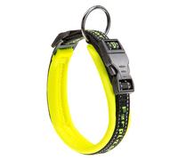 Ferplast Collar Perro Sport Dog, Collar para Perros Mediano, Acolchado Suave, Costuras Reflectantes, Etiqueta para el Nombre de la Mascota, Tamaño: 2 cm (33-43 cm), Amarillo