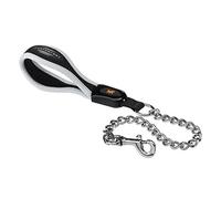 Ferplast Correa Metálica Antimordeduras para Perros ERGOCOMFORT Metal, Mango Ergonómico, Acolchado Suave, Largo 65 cm.