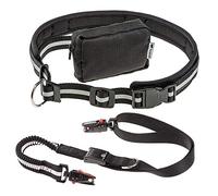 Ferplast Correa para Perro Freetime Running, Completa con cinturón y Bolsa de Almacenamiento, Extremo elástico, Ø 70÷130 cm, Gris