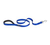 Ferplast Correa para Perros Daytona, Correa Corta para Perros Medianos/Grandes en Nylon, 120 cm, con Cómoda Asa Acolchada y Mosquetón de Metal. Azul