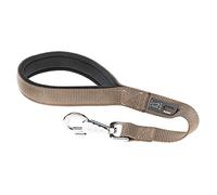 Ferplast Correa para Perros Daytona, Correa Corta para Perros Medianos/Grandes en Nylon, 45 cm, con Cómoda Asa Acolchada y Mosquetón de Metal. Marrón