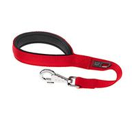 Ferplast Correa para Perros Daytona, Correa Corta para Perros Medianos/Grandes en Nylon, 45 cm, con Cómoda Asa Acolchada y Mosquetón de Metal. Rojo