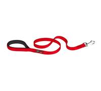 Ferplast Correa para Perros Daytona, Correa para Perros Pequeños en Nylon, 120 cm, con Cómoda Asa Acolchada y Mosquetón Metálico. Rojo