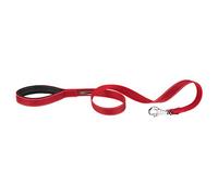 Ferplast Correa para Perros Daytona Deluxe, Correa para Perros Grande en Nylon, 120 cm. Reflectante con asa Acolchada, mosquetón metálico y Porta Neceser. Rojo-Negro