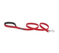 Ferplast Correa para Perros Daytona Deluxe, Correa para Perros Pequeños en Nylon, 120 cm. Reflectante con asa Acolchada, mosquetón metálico y Porta Neceser. Rojo-Negro
