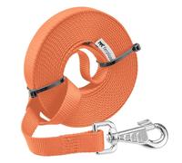 Ferplast Correa Perro Club, Correa Larga Perro 5m, Correa adiestramiento Perro, Correa de Nylon con Mosquetón metálico y Asa, Longitud 5 Metros, Naranja