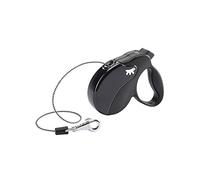 Ferplast Correa Perro Extensible Amigo Mini, Correa Perro Pequeños hasta 12 Kg. Cordón máximo 3 m. Botón único de Bloqueo y liberación, Negro, Cubierta Negra