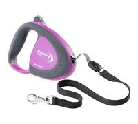 Ferplast Correa Perro Extensible Flippy Tech, Correa Perro Grandes hasta 50 Kg. Cinta Extensible máx 5 m. Botón único de Bloqueo y liberación, Morado