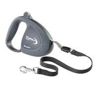 Ferplast Correa Perro Extensible Flippy Tech, Correa Perro Grandes hasta 50 Kg. Cinta Extensible máx 5 m. Botón único de Bloqueo y liberación, Negro