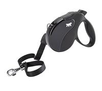 Ferplast - Correa retráctil para Perros Amigo Cord L, Cordón Enrollable, 5 m, máx. 50 kg, Negro