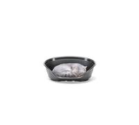 FERPLAST - Cuccia per cani e gatti - Cuccia per cani extra small - 100% plastica riciclata - Cuccia per cani lavabile - traspirante e antiscivolo - Siesta Deluxe, 43 x 28 x h 17,5 CM, NERO