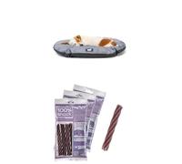 Ferplast Cuccia per Cani e Gatti in plastica Lavabile, Traspirante e Antiscivolo, con Cuscino Imbottito in Cotone, 49 x 36 x 17.5 cm Grigio