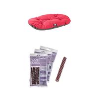 Ferplast Cuscino Cuccia Cani Double-Face, Tweed e Velluto, Lavabile 55 x 36 cm + Snack Cane Naturale Igiene Orale Effetto Rilassante Melissa 3 confezioni 315g