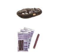 Ferplast Cuscino Cuccia per Cani Imbottito in Cotone Lavabile 65 x 42 cm + Snack Cane Naturale Igiene Orale Effetto Rilassante Melissa 3 confezioni 315g