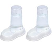 Ferplast Dispensador de Comida o Agua para Perro y Gato Comedero para Alimentos Secos 1,5 litros Agua, Fondo Antideslizante, 16,5 x 25 x h 24,5 cm Blanco (Paquete de 2)