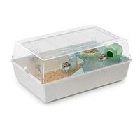 Ferplast Duna Hamster, Jaula para hámsteres y Ratones, Hábitat Modular con Rueda, Nido, Bebedero y Estante, Tapa Transparente, 71 x 46 x 31 cm