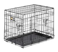 Ferplast Gabbia per cani pieghevole DOG-INN 60 Recinto per cuccioli, Trasportino in metallo, Separatore incluso, Porta doppia con chiusura di sicurezza, 64,1 x 44,7 x h 49,2 cm Nero