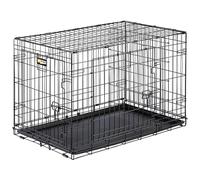 Ferplast Gabbia per cani pieghevole DOG-INN 90 Recinto per cuccioli, Trasportino in metallo, Separatore incluso, Porta doppia con chiusura di sicurezza, 92,7 x 58,1 x h 62,5 cm Nero