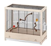 Ferplast Gabbia per Uccelli in legno FSC GIULIETTA 4, Gabbia Canarini, Cocorite e Uccelli esotici, Accessori inclusi, 57 x 30 x h 50 cm.