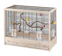 Ferplast Gabbia per Uccelli in legno FSC GIULIETTA 6, Gabbia Canarini, Cocorite e Uccelli esotici, Accessori inclusi, 81 x 41 x h 64 cm.