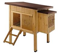 Ferplast Gallinero casa para Pollos y gallinas ponedoras Hen House 10 de Exterior, de Madera FSC, para Aproximadamente 4 gallinas, Accesorios incluidos