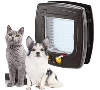 Ferplast Gatera, Puerta Gatos y Perros Pequeños, Entrada y Salida controlables 4 vías, Protección contra Corrientes de Aire, Túnel Parcial, Swing 5 Puerta Gatera, Marrón