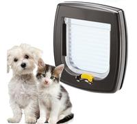 Ferplast Gatera, Puerta para Gatos, para Cristal y Paredes, Entrada y Salida controlables 2 vías, Instalación Universal, Túnel Parcial, Swing 1, Puerta Gatera, Marrón