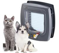 Ferplast Puerta gatera Swing 5 T – gatos y perros pequeños, 4 vías, túnel parcial, gris