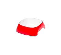 Ferplast Glam Comedero para Gato - Comedero para Comida y Agua para Gato de plástico Moderno, Antideslizante, fácil de Limpiar, 0,2 litros, Rojo