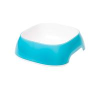 Ferplast Glam Comedero para Gato - Comedero para Comida y Agua para Gato de plástico Moderno, Antideslizante, fácil de Limpiar, 0,4 litros, Azul