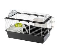 Ferplast Jaula Conejos CASITA 80 - Espaciosa, Techo Abatible, Escalera Frontal, Clips de Seguridad - Fácil Mantenimiento, Accesorios Incluidos - Eco-Sostenible - 78 x 48 x h 50 cm